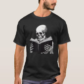 Skeleton Reading Book Bookworm Reader buchen T-Shirt (Vorderseite)