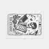Skeleton Reading Book Lover Funny The Reader Tarot Fleecedecke (Vorderseite (Horizontal))