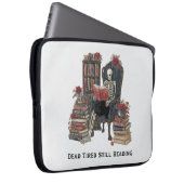 Skeleton Reading Laptop Bag - Gotisches Buch Lover Laptopschutzhülle (Vorne Rechts)