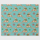 Skeleton Reindeer Gingerbrot man Geschenkpapier (Flach)