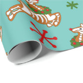 Skeleton Reindeer Gingerbrot man Geschenkpapier (Rolleneckpunkt)