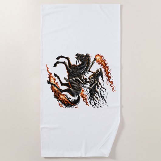Skeleton Reiten Strandtuch (Vorderseite)