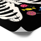 Skeleton Rib Cage Candy Heart Funny Xray Halloween Poster (Ecke)