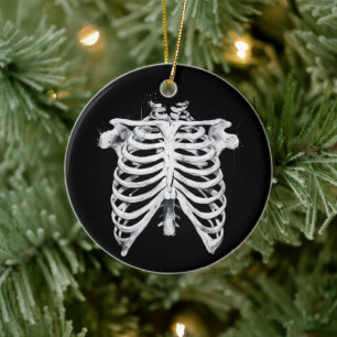 Skeleton Rib Cage Halloween Kostüm Keramik Ornament