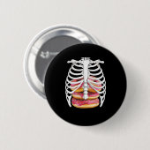 Skeleton Rib Cage Halloween Kostüme T-Shirts Gesch Button (Vorne & Hinten)