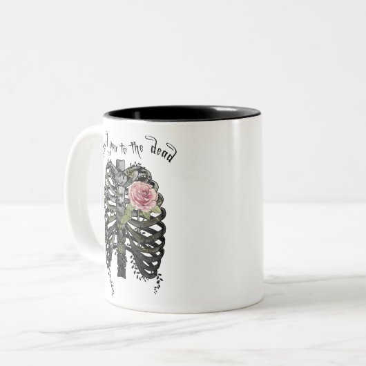 Skeleton Ribcage Liebe Sie zu Tote Zweifarbige Tasse (Vorderseite Links)