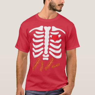 Skeleton Ribs Junk Food Bacon Lover Funny H T-Shirt