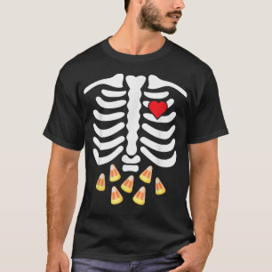 Skeleton Ribs Junk Food Bly Candy CornFunny Hall T-Shirt