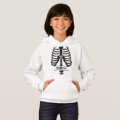 Skeleton Ribs Schwarzer Glitzer Mit Monogramm Hoodie (Vorne ganz)