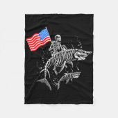 Skeleton Ride Shark 4. Juli Fleecedecke (Vorderseite)