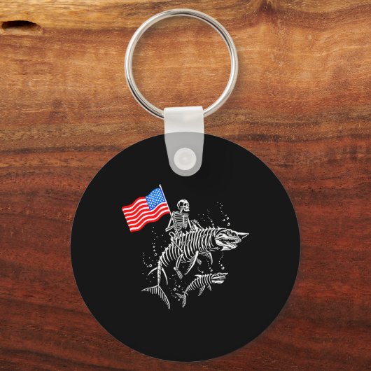 Skeleton Ride Shark 4. Juli Schlüsselanhänger (Vorderseite)