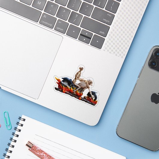 Skeleton Rider Aufkleber (Laptop mit iPhone)