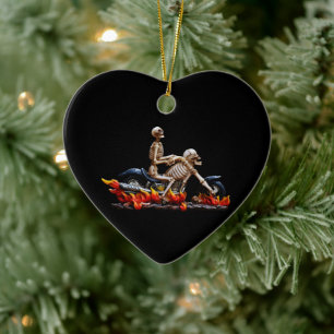 Skeleton Rider Keramik Ornament