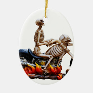 Skeleton Rider Keramikornament