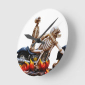 Skeleton Rider Runde Wanduhr (Winkel)
