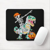 Skeleton Riding Dancing Dab Dinosaur T Rex Hallowe Mousepad (Mit Mouse)