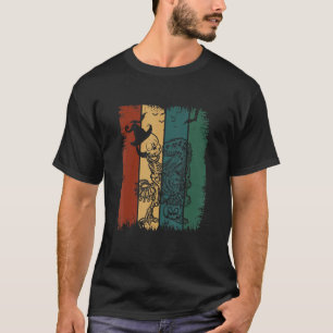 Skeleton Riding Dinosaur Pumpkin Halloween Vintag T-Shirt
