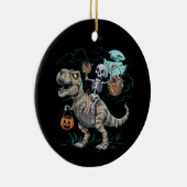 Skeleton Riding Dinosaur T rex Halloween Pumpkin Keramik Ornament (Rechts)