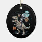 Skeleton Riding Dinosaur T rex Halloween Pumpkin Keramik Ornament (Links)