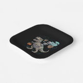 Skeleton Riding Dinosaur T rex Halloween Pumpkin Pappteller (Gewinkelt)