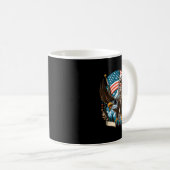 Skeleton Riding Eagle USA Amerikaner 4. Juli Pat Kaffeetasse (VorderseiteRechts)