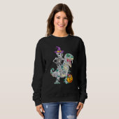 Skeleton Riding Mummy Dinosaur Rex Halloween  Pump Sweatshirt (Vorne ganz)