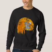 Skeleton Riding Mummy Dinosaur Rex Halloween Pump Sweatshirt (Vorderseite)