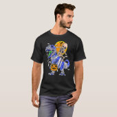 Skeleton Riding Mummy Dinosaur rex Halloween Pumpk T-Shirt (Vorne ganz)