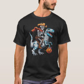 Skeleton Riding Mummy Dinosaur T-rex Funny Hallowe T-Shirt (Vorderseite)
