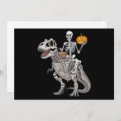 Skeleton Riding Mummy Dinosaur T rex Halloween Einladung (Vorne/Hinten)