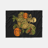 Skeleton Riding Mummy Dinosaur T Rex Halloween Fun Fleecedecke (Vorderseite (Horizontal))