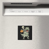 Skeleton Riding Mummy Dinosaur T Rex Halloween Fun Magnet (In Situ (Geschirrspüler))