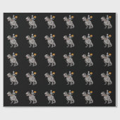 Skeleton Riding Mummy Dinosaur T rex Halloween Geschenkpapier (Flach)