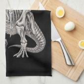 Skeleton Riding Mummy Dinosaur T rex Halloween Geschirrtuch (Viertel Falte)