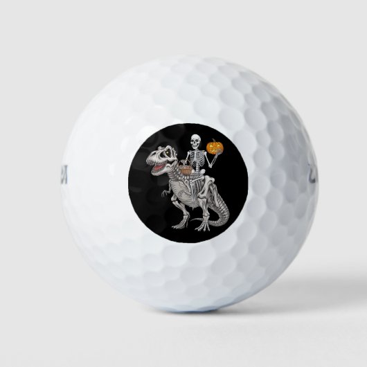 Skeleton Riding Mummy Dinosaur T rex Halloween Golfball (Vorderseite)