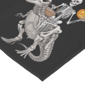 Skeleton Riding Mummy Dinosaur T rex Halloween Kurzer Tischläufer (Ecke)