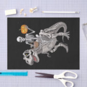 Skeleton Riding Mummy Dinosaur T rex Halloween Seidenpapier (Handwerk)