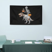 Skeleton Riding Mummy Dinosaur T rex Halloween Spa Banner (Messeveranstaltung)