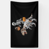 Skeleton Riding Mummy Dinosaur T rex Halloween Spa Banner (Vertikal)