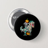 Skeleton Riding Mummy Dinosaur T rex Halloween Spa Button (Vorne & Hinten)