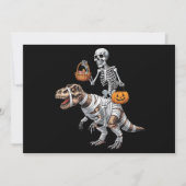 Skeleton Riding Mummy Dinosaur T rex Halloween Spa Einladung (Vorderseite)