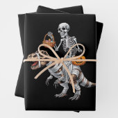 Skeleton Riding Mummy Dinosaur T rex Halloween Spa Geschenkpapier Set (Beispiel)