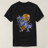 Skeleton Riding Mummy Dinosaur T rex Halloween Spa T-Shirt (Design vorne)