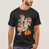Skeleton Riding Mummy Dinosaur T - Rex Halloween T-Shirt (Vorderseite)
