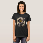 Skeleton Riding Mummy Dinosaur T Rex Pumpkin Funny T-Shirt (Vorne ganz)