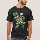 Skeleton Riding Mummy Dinosaur T Rex T-Shirt (Vorderseite)