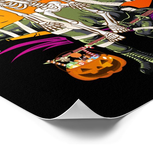 Skeleton Riding Mummy Dinosaurier Poster (Ecke)