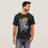 Skeleton Riding Mummy Dinosaurier rex Halloween Pu T-Shirt (Vorne ganz)