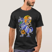 Skeleton Riding Mummy Dinosaurier rex Halloween Pu T-Shirt (Vorderseite)
