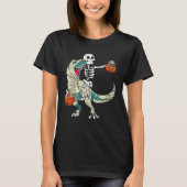 Skeleton Riding Mummy Dinosaurier rex Halloween Pu T-Shirt (Vorderseite)